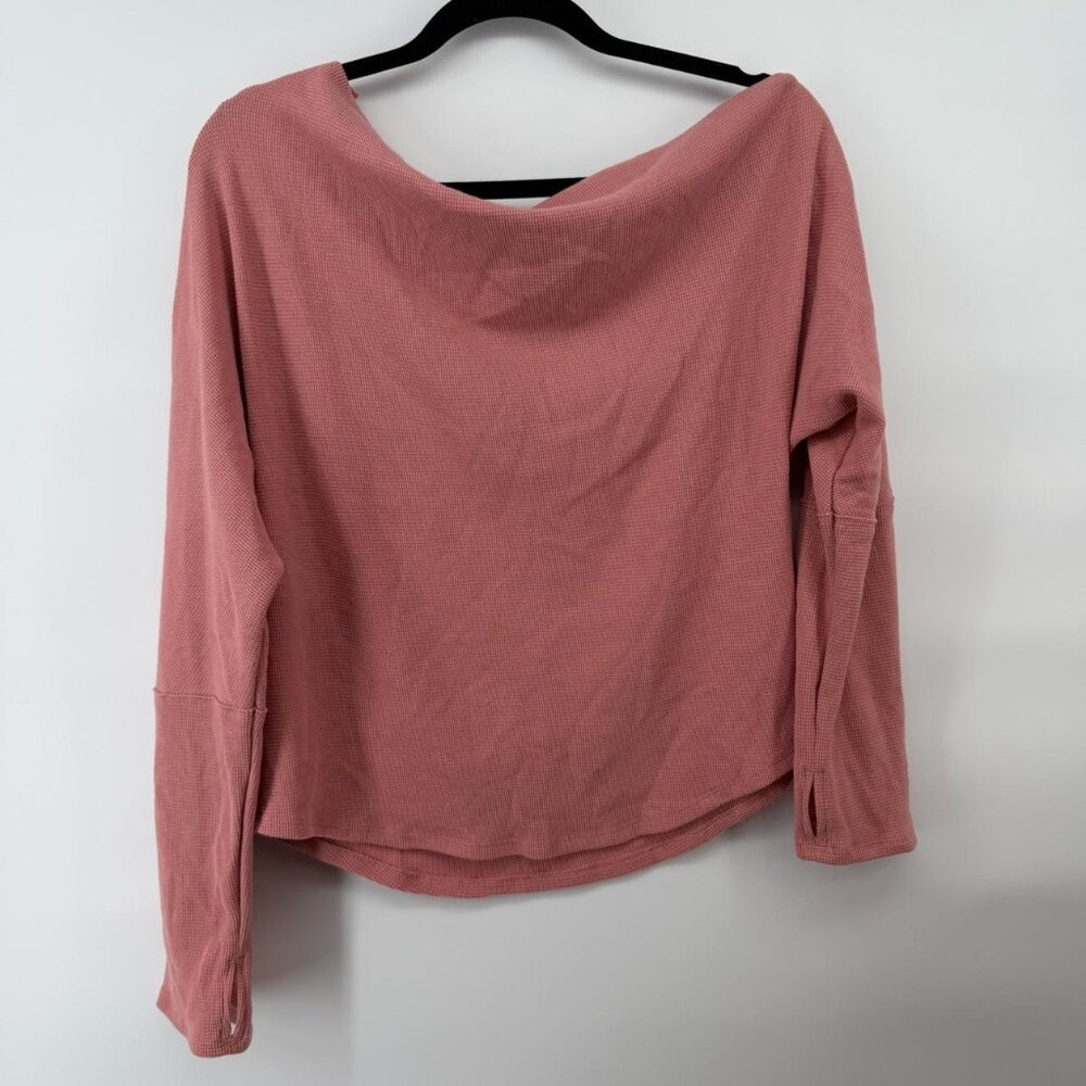 Free People We the Free Fuji Thermal pink long sleeve top Size XL - Picture 2 of 7